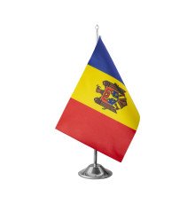 Подставка настольная c флагом Республики Молдова, 15х22,5 см, 160гр/м2, двойной атлас