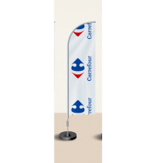 094517 Steagul de plajă, poliester drept - 110 g, 75x250 cm, și suport 300 cm.