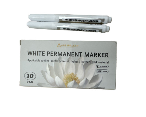 Мarker permanent alb, rotund, 1mm, AW1898 (10/300/1800)