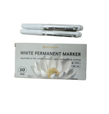 Мarker permanent alb, rotund, 1mm, AW1898 (10/300/1800)