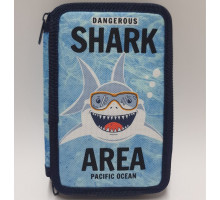 Пенал 2-яр., пустой, "SHARK" 12,5*19,5*4