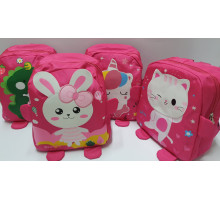 Rucsac pentru copii roz neon cu aplicație asorti