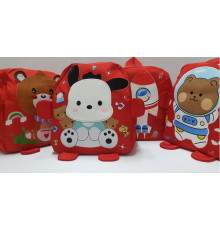 Рюкзак детский красный с апликацией ассорти