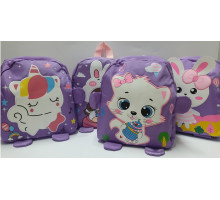 Rucsac pentru copii lila cu aplicație asorti