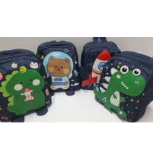 Rucsac pentru copii albastru inchis cu aplicație asorti