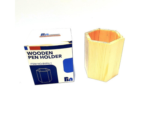 Pahar pentru pixuri lemn, hexagonal BVPH-1 (120)