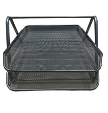 Tava p-u documente metal 2 sectii orizontal, argintiu, (12)