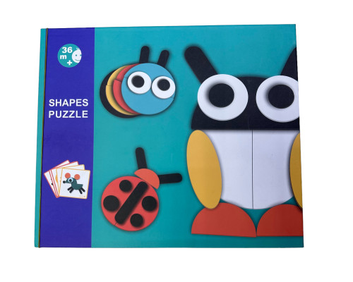 Игра-пазл из дерева, с карточками "SHAPES PUZZLE" (48) Игра-пазл из дерева, с карточками "SHAPES PUZZLE" (48)