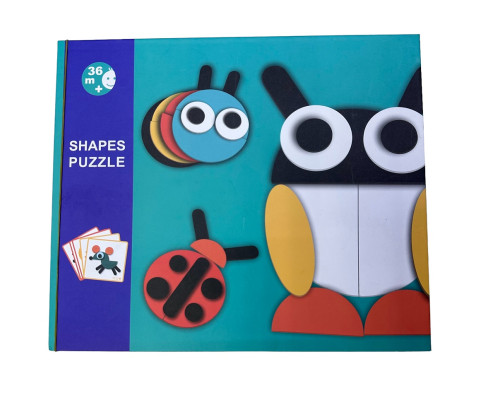 Игра-пазл из дерева, с карточками "SHAPES PUZZLE" (48) Игра-пазл из дерева, с карточками "SHAPES PUZZLE" (48)