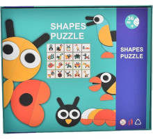 Joc - puzzle din lemn, cu cartele "SHAPES PUZZLE" (48)