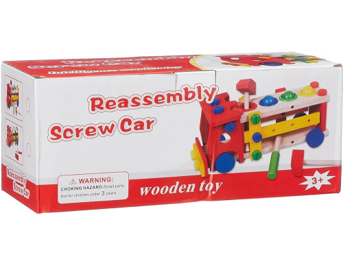 Игрушка из дерева с молотком "Screw Car"19031
