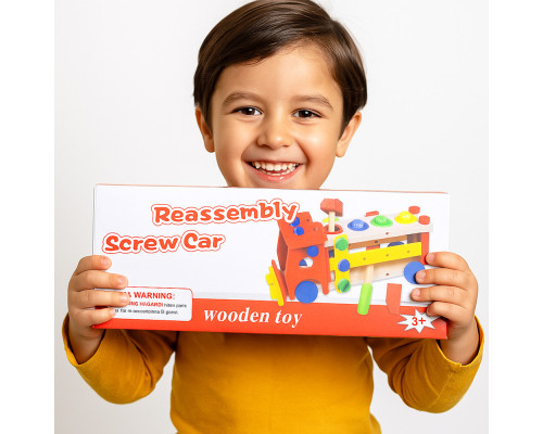 Игрушка из дерева с молотком "Screw Car"19031 (40)