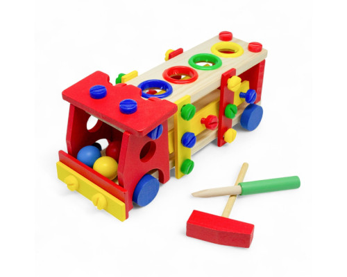Игрушка из дерева с молотком "Screw Car"19031