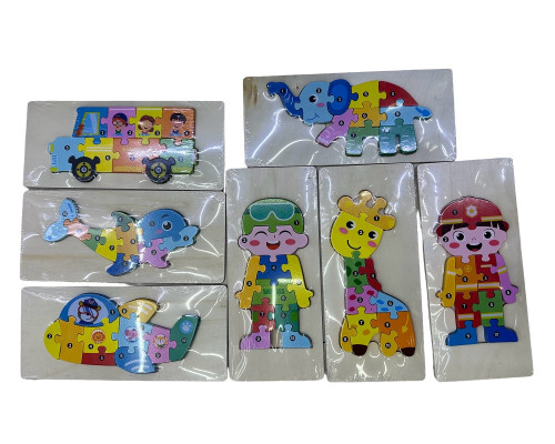 Joc - puzzle din lemn, asorti, 10*21cm S3-23 (300)