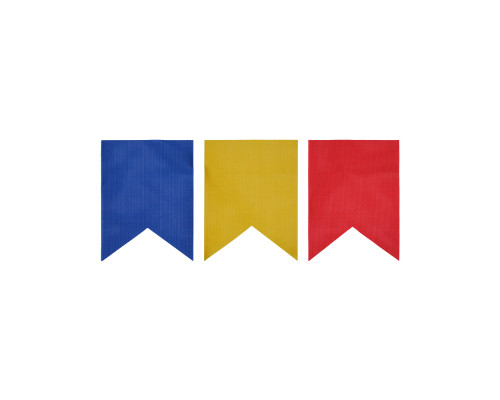 Набор 3 флажков, треугольн., 14х20см. красный,желтый,синий (полиэстер 110г),