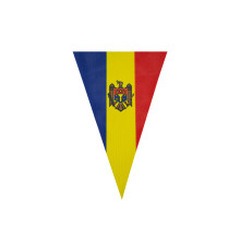 Флаг-гирлянда, треугольный, 20х30см. Молдова (полиэстер 110г),