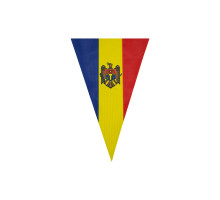 Флаг-гирлянда, треугольный, 20х30см. Молдова (полиэстер 110г),