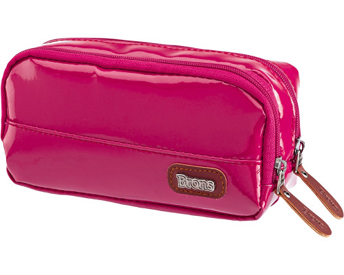 Пенал 2 отделения, эко-кожа лак, ассорти BR-3245 (24)