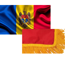Drapel ceremonial Republica Moldova 100x200cm, cu franjuri lungi, 160g/m2, satin