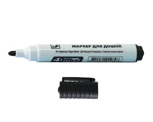 Marker pt tabla, 3mm, varf rotund, negru, 4-105, 4Office (12/720)