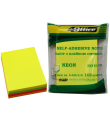 Hirtie notite cu lipici 38*51mm 4 culori 100 foi, 4-420-21N 4Office (12/432)