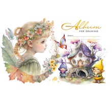 Альбом для рисования, A4, 12л., на скобе, 100г, перфорация, диз.23038