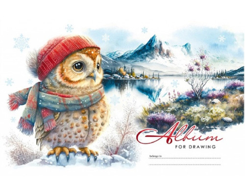 Альбом для рисования, A4, 24 л., на скобе, 100г, перфорация, диз.23045