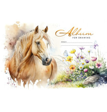 Альбом для рисования, A4, 24 л., на скобе, 100г, перфорация, диз.23048