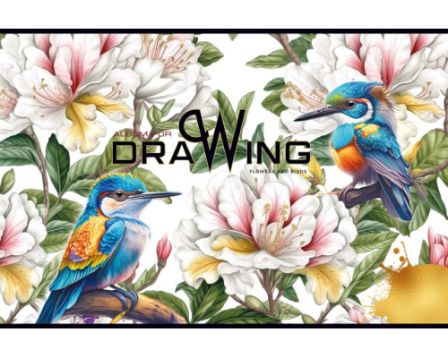 Album pentru desen, A4, 30 foi, pe capse, 100g, perforare, diz.24130