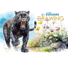 Альбом для рисования, A4, 30 л., на скобе, 100г, перфорация, диз.24154