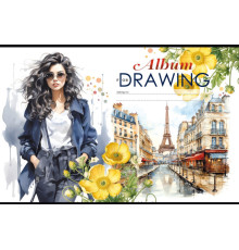 Альбом для рисования, A4, 40 л., на скобе, 100г, перфорация, диз.24132