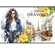 Album pentru desen, A4, 40 foi, pe capse, 100g, perforare, diz.24132