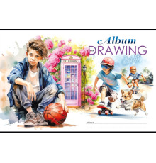 Album pentru desen, A4, 40 foi, pe capse, 100g, perforare, diz.24133