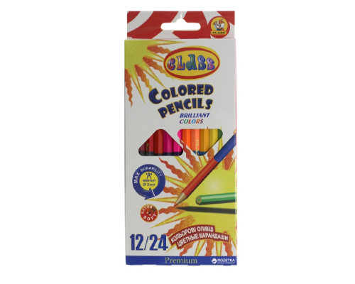 Creioane 12buc. 24 culori, PREMIUM, CLASS 1612/24/2 (12/240)