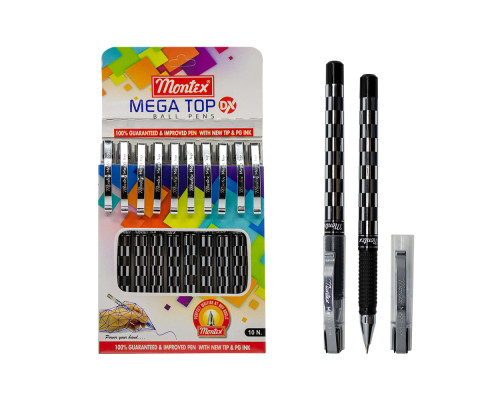 Ручка шариковая, черная, MEGATOP Montex (10/1000/1800)