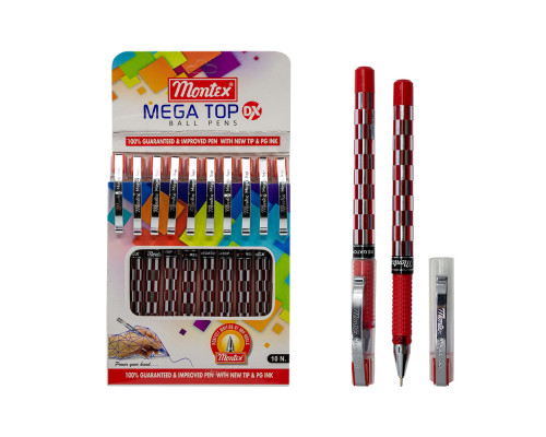 Ручка шариковая красная, MEGATOP Montex (10/1000/1800) Ручка шариковая красная, MEGATOP Montex (10/1000/1800)