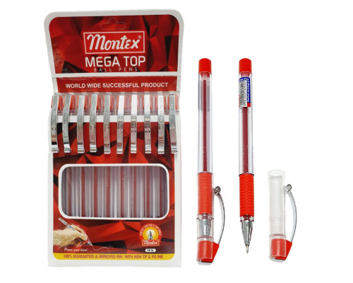 Ручка шариковая красная, MEGATOP Montex (10/1000/1800)