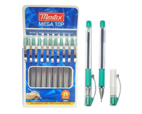 Ручка шариковая зеленая, MEGATOP, Montex (10/100/1800)