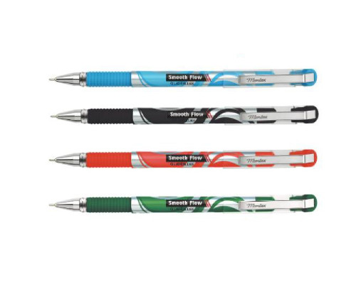 Ручка шариковая красная, SMOOTH FLOW, Montex (10/100/1800)