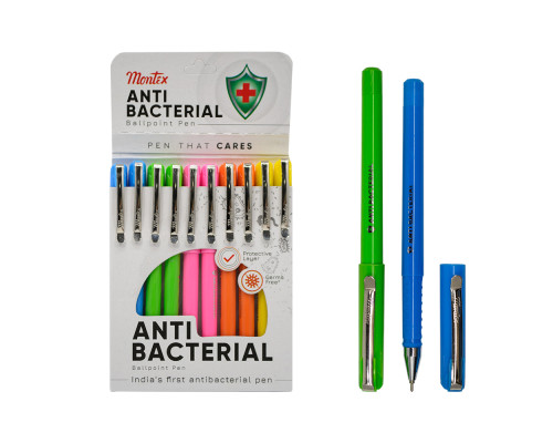Ручка шариковая cиняя, ANTIBACTERIAL Montex (10/1000/1800) Ручка шариковая cиняя, ANTIBACTERIAL Montex (10/1000/1800)