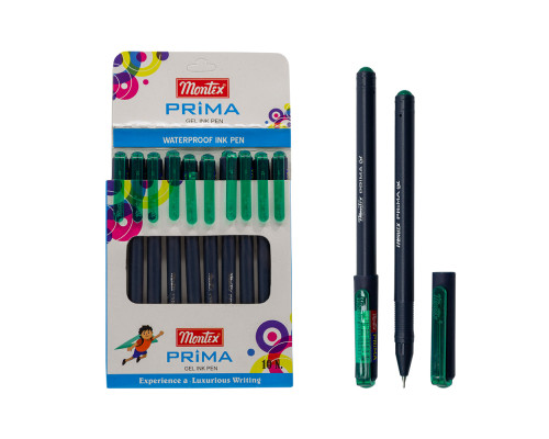 Ручка гелевая, зеленая, PRIMA Montex (10/100/2400)