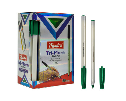 Ручка шариковая Montex Trimore зеленая (50/1000/2000) Ручка шариковая Montex Trimore зеленая (50/1000/2000)