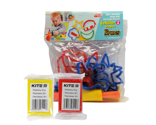 Набор форм для теста для лепки "Фигуры"+ 2 пластелина BR-474 (12/72)