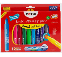 Фломастеры Jumbo 12цветов FATIH EN71-3