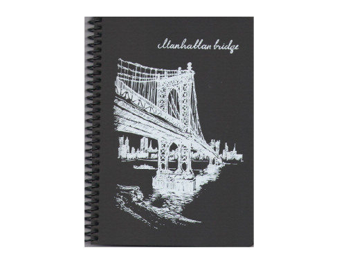 Блокнот черные листы A5 40л. 100г/м, на спирали, Gingko (6/120)