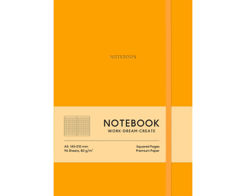 Carnet A5, 96 foi, matem., PU, coperta moale, oranj, A5-7121K (12)