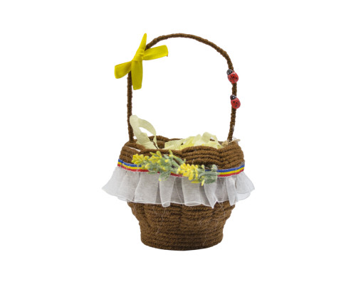Пасхальная декоративная корзина 13см. цвета в ассортименте
