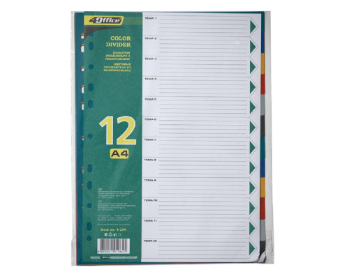 Index color A4 12buc., 110mk, PP, 4-254, 4Office (70)