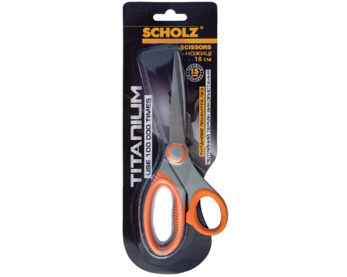 Ножницы 18см, TITANIUM, прорезин. ручки, 4262SCH, Scholz (12)