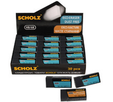 Radiera dreptunghiulară, neagra, Eco-PVC, displai carton, 4907SCH SCHOLS (30/1500)